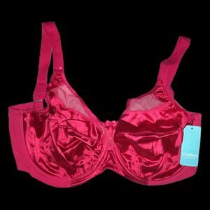 NWT Goddess Keira Underwire Bra Hot Pink Size 34J Plus Size Lingerie GD6090HOK